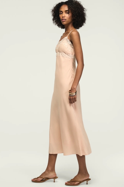 LACE TRIM MIDI DRESS, image 4