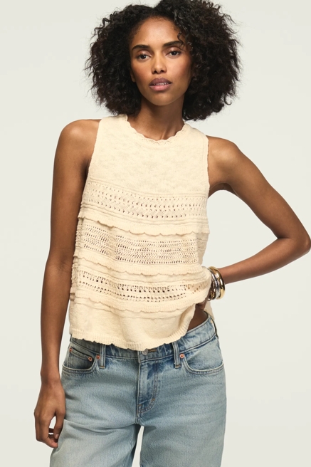 TIERED RUFFLE SWEATER TANK, image 2
