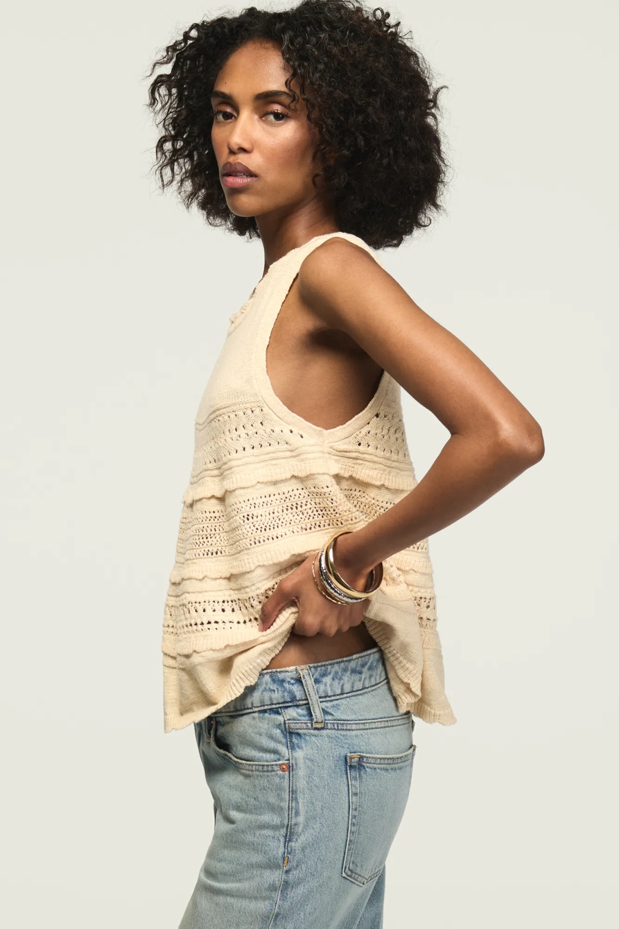 TIERED RUFFLE SWEATER TANK, image 4