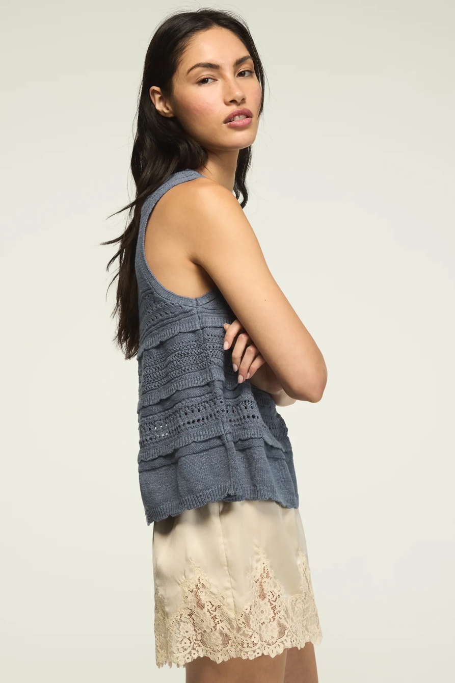TIERED RUFFLE SWEATER TANK, image 4
