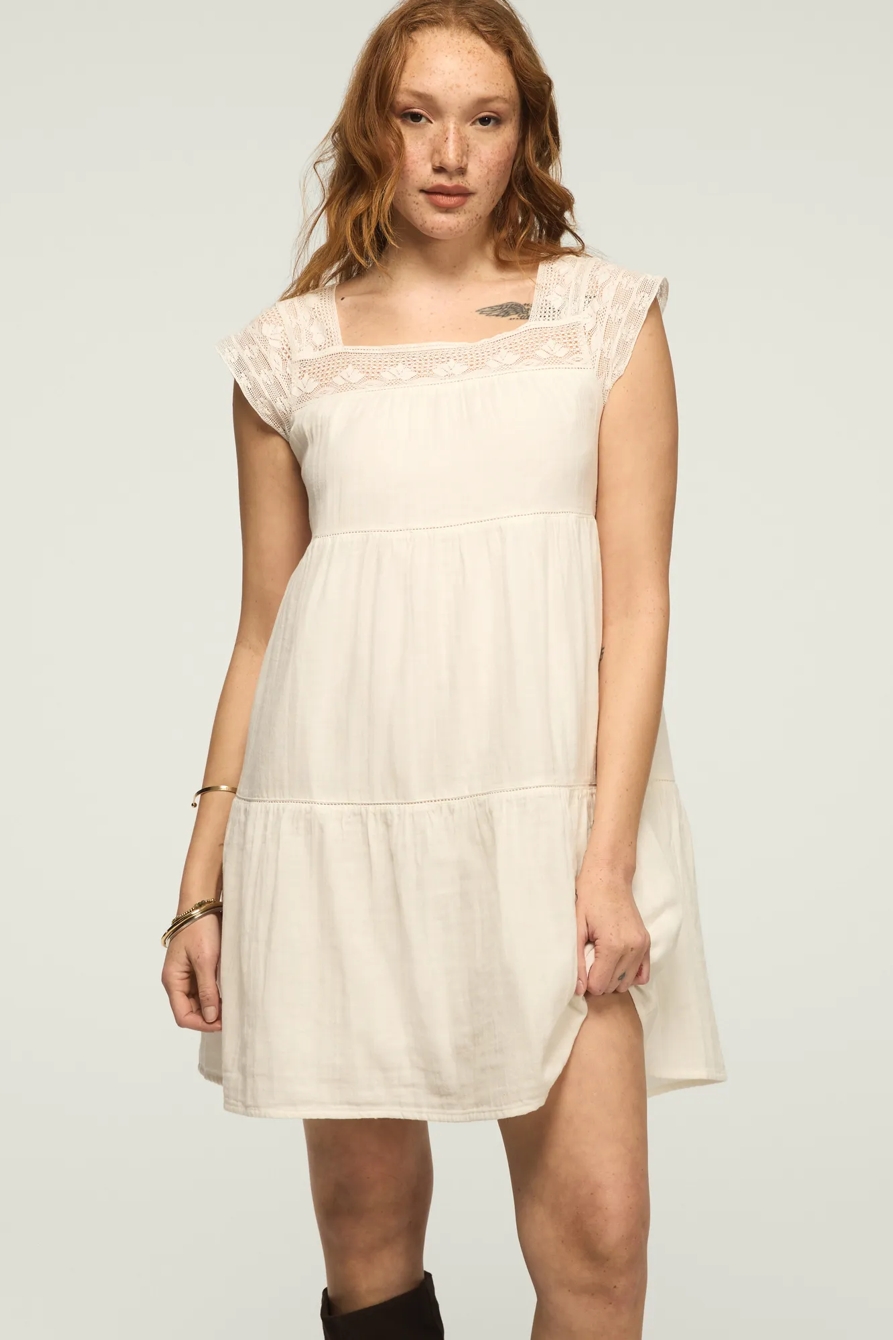 TIERED LACE SLEEVE MINI DRESS, image 2
