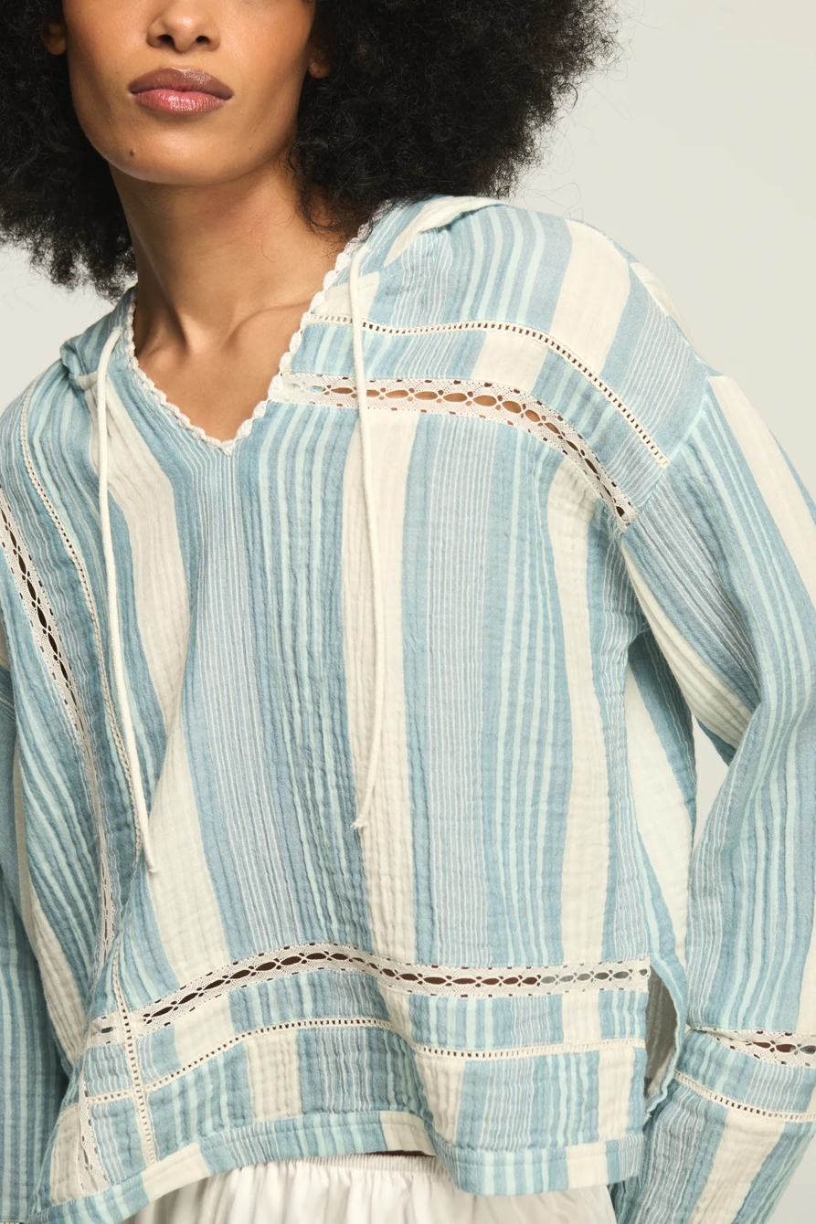 TRIMMED GAUZE HOODIE, image 2