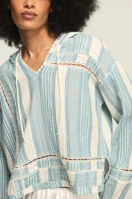 TRIMMED GAUZE HOODIE, image 2