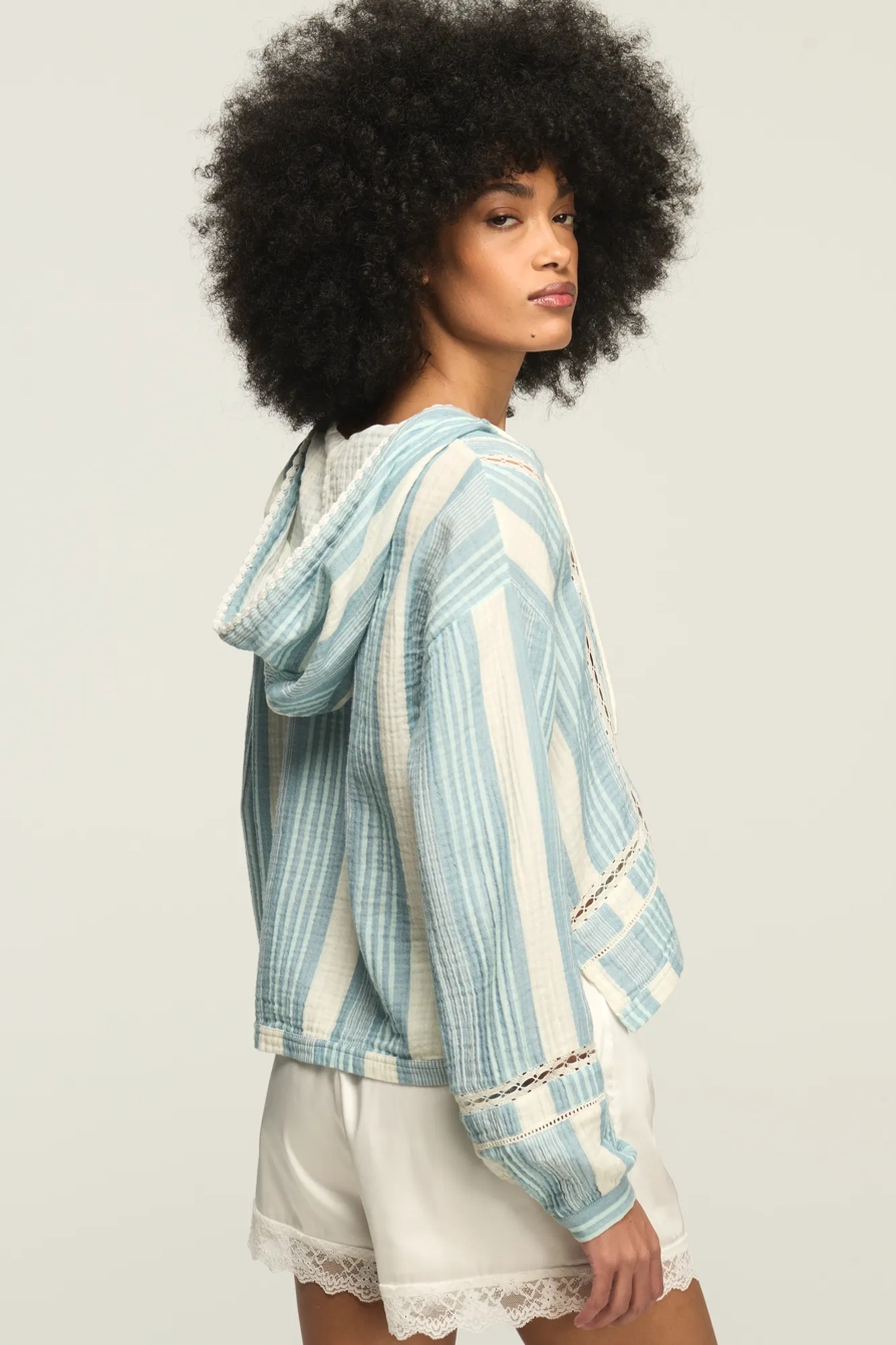 TRIMMED GAUZE HOODIE, image 3