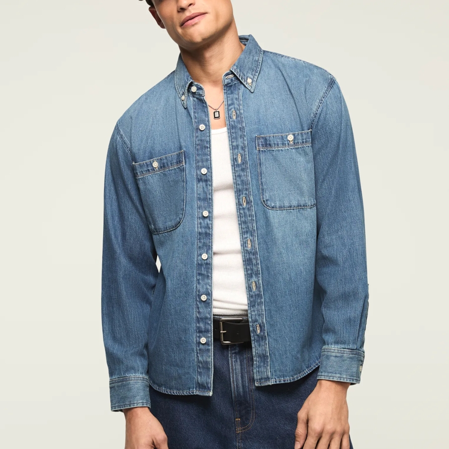Lucky Brand Denim Utility Shirt - Men's Clothing Outerwear Shirt Jackets in Mesa