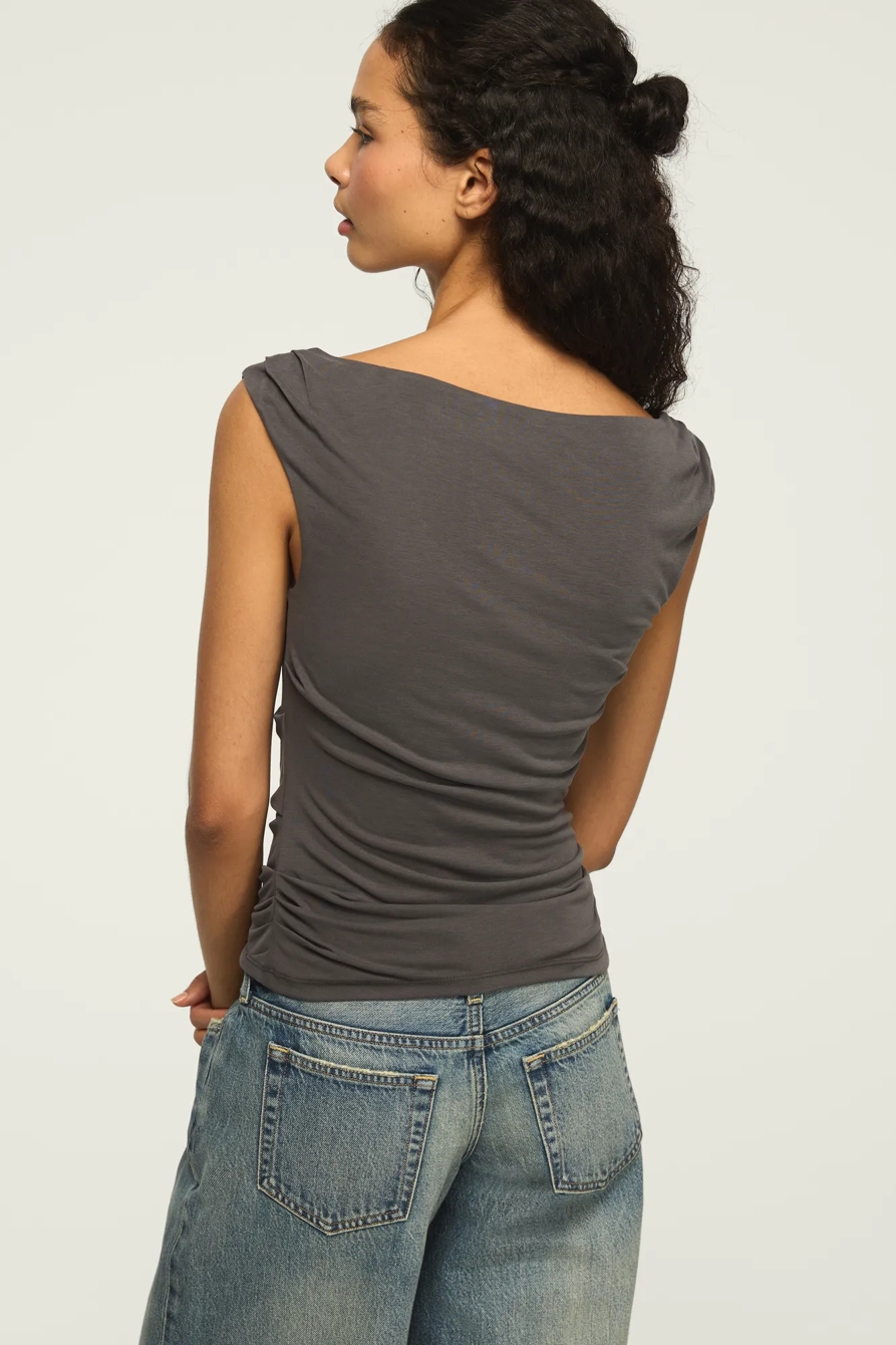 SANDWASH BOATNECK DRAPE TOP, image 3