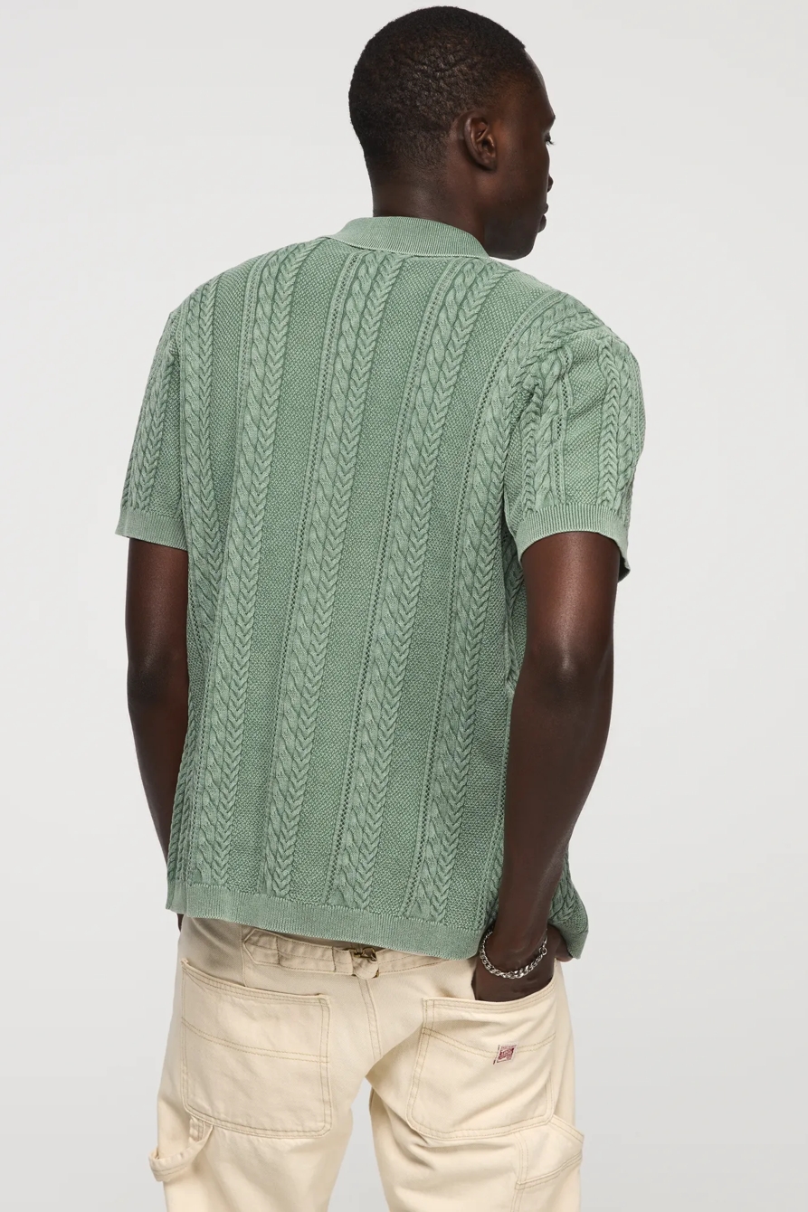 FISHERMAN CABLE BUTTON DOWN SWEATER, image 3