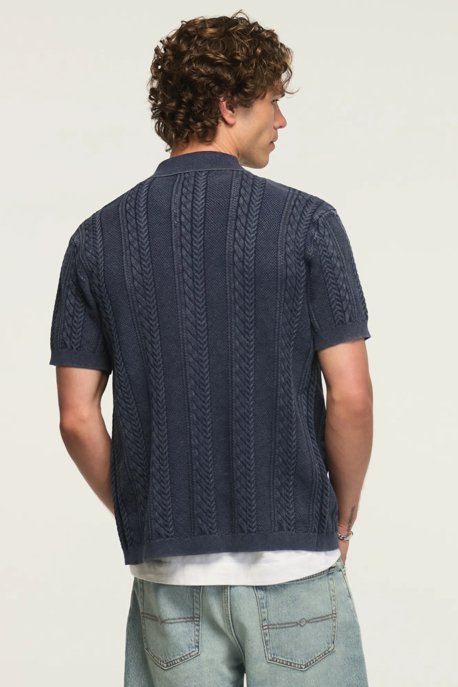 FISHERMAN CABLE BUTTON DOWN SWEATER, image 3