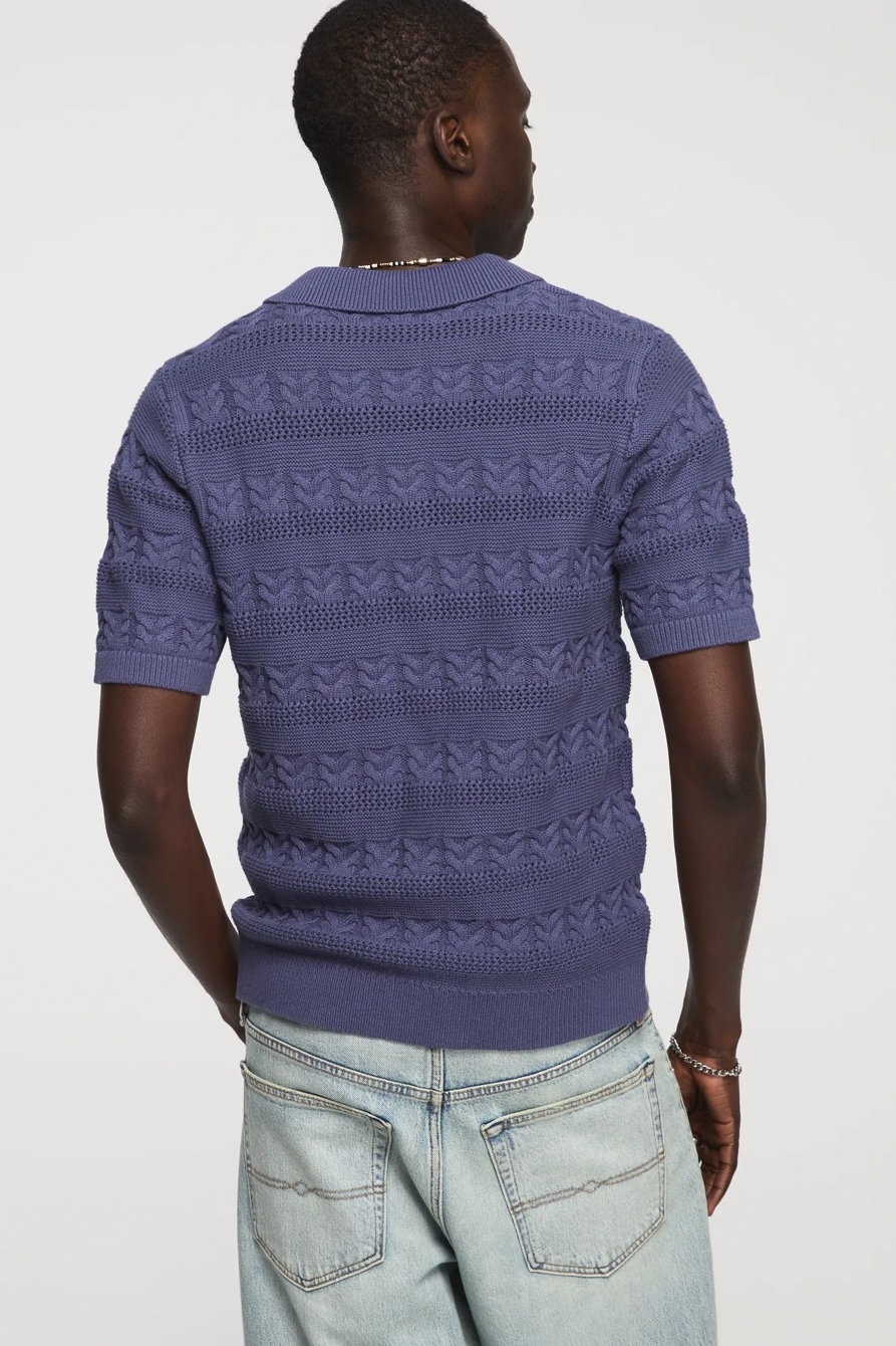 ALL OVER TEXTURE JOHNNY COLLAR SWEATER, image 3