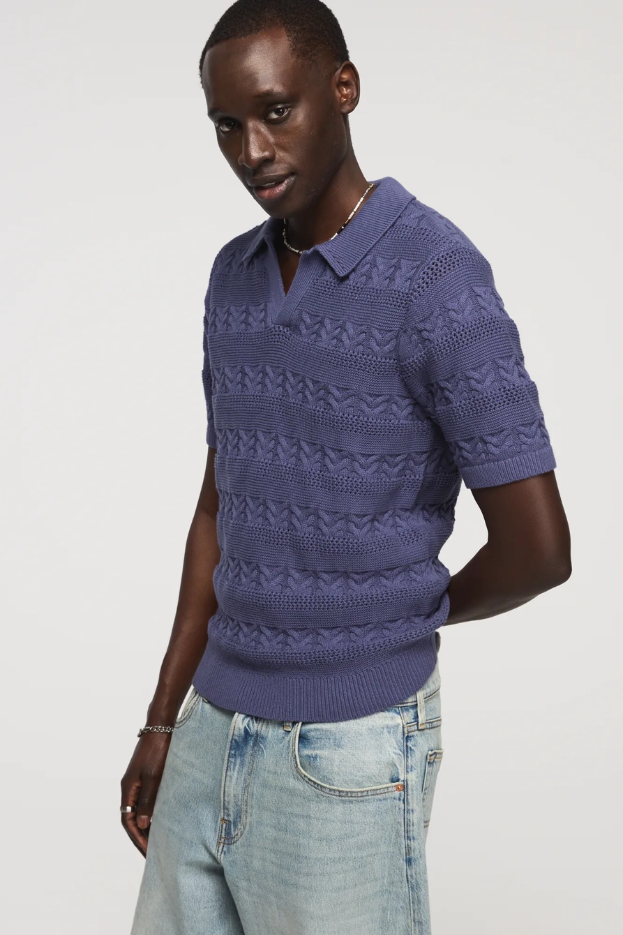 ALL OVER TEXTURE JOHNNY COLLAR SWEATER, image 4