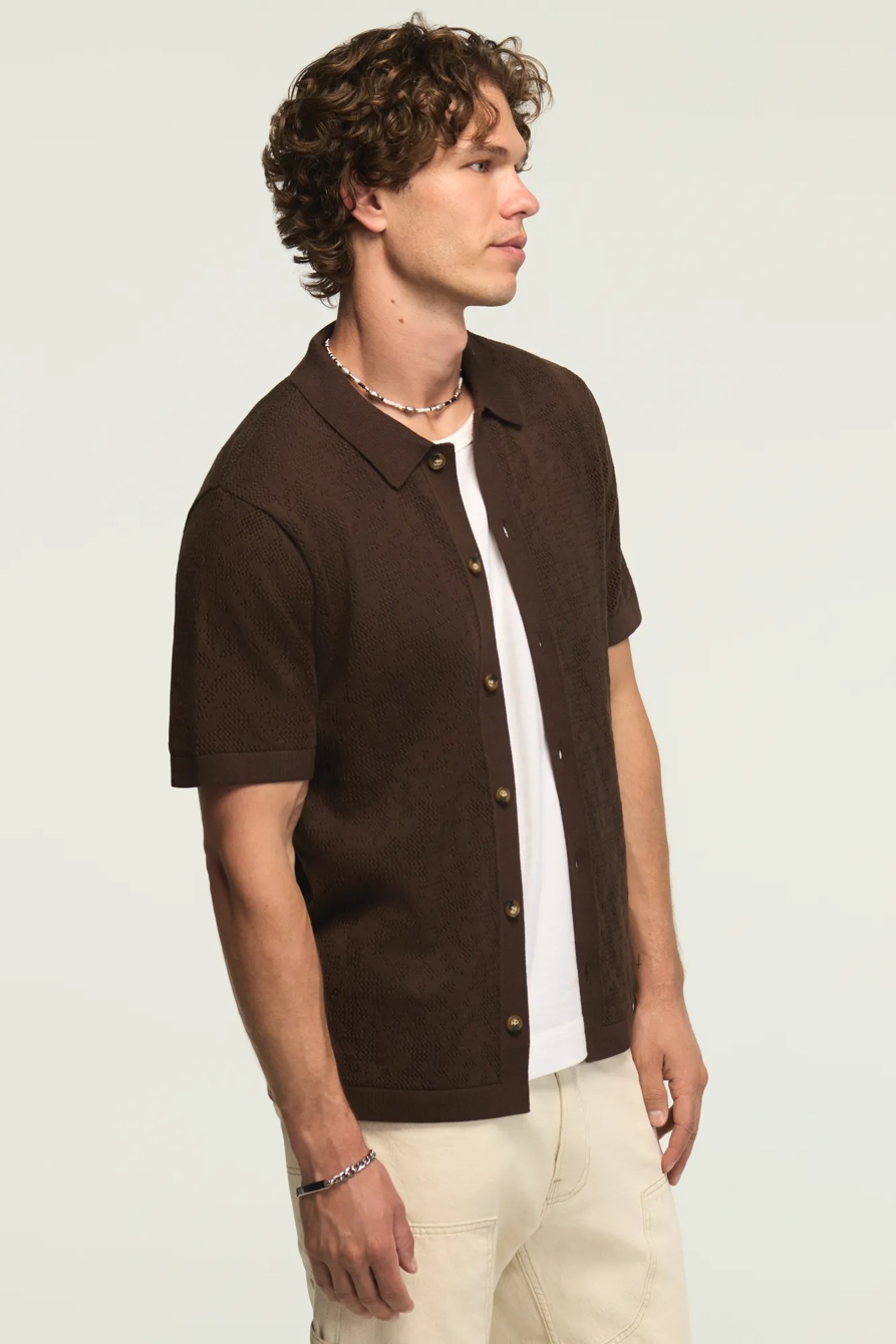 INTARSIA LACE BUTTON DOWN SWEATER, image 4