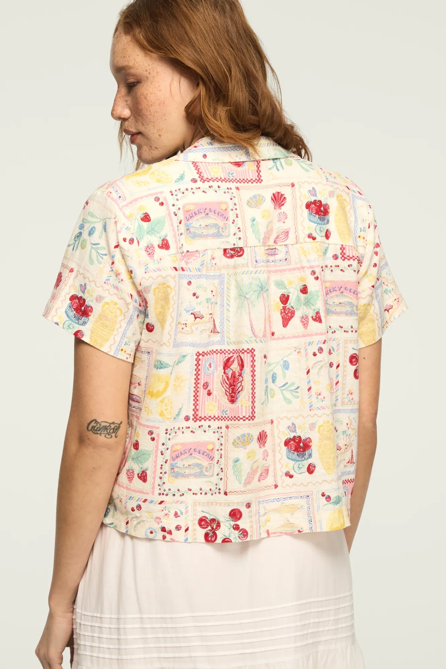 PRINTED LINEN CAMP SHIRT, image 3