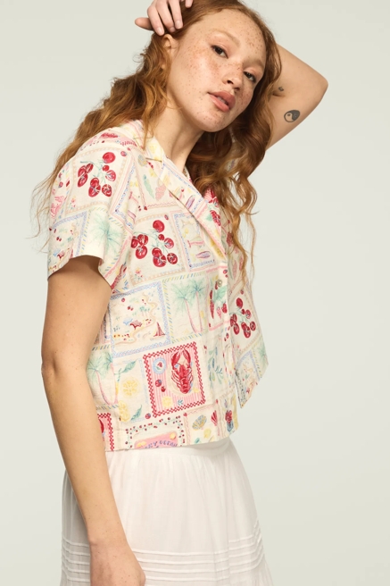 PRINTED LINEN CAMP SHIRT, image 4