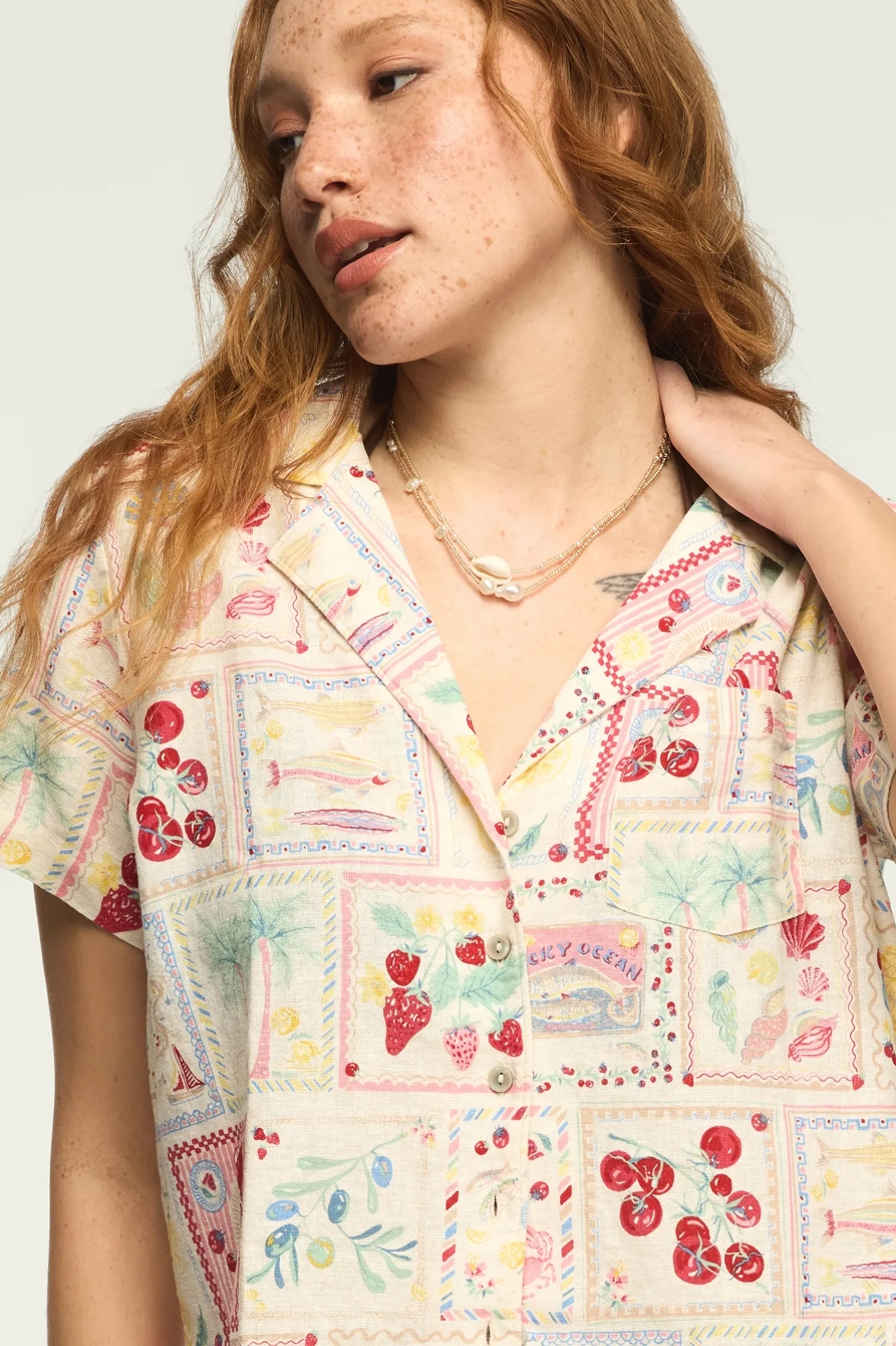 PRINTED LINEN CAMP SHIRT, image 5