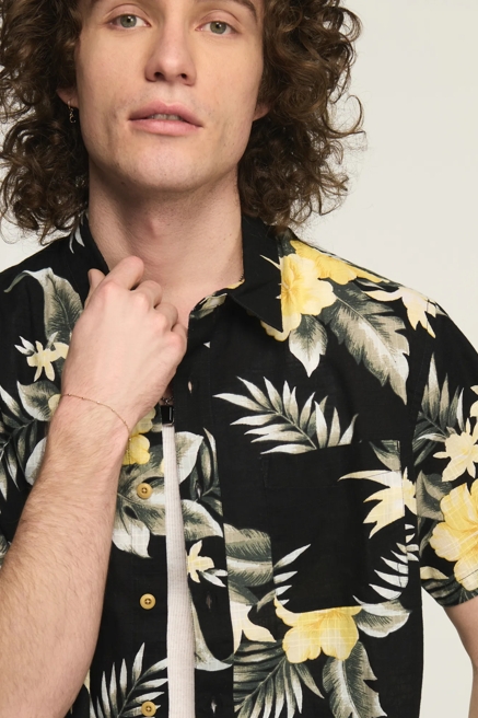 SHORT SLEEVE PRINTED CAMP COLLAR SHIRT, image 1