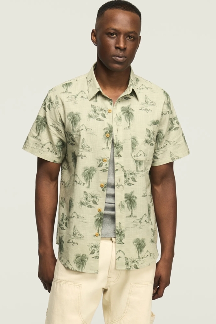 SHORT SLEEVE PRINTED CAMP COLLAR SHIRT, image 1