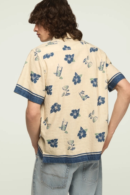 SHORT SLEEVE PRINTED CAMP COLLAR SHIRT, image 3