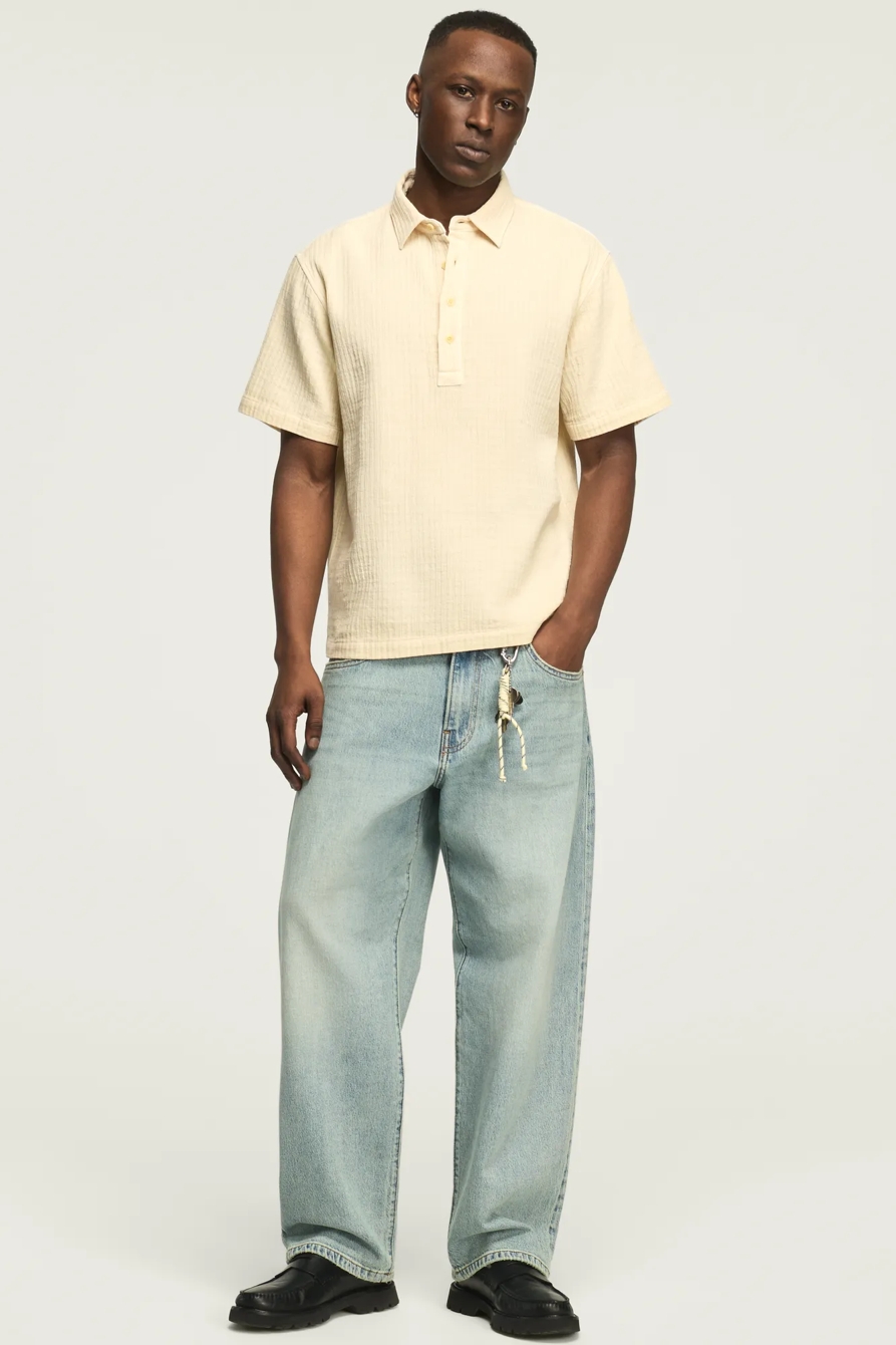 SHORT SLEEVE DOUBLE CLOTH POPOVER SHIRT, image 5
