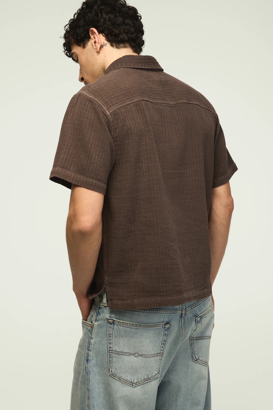SHORT SLEEVE DOUBLE CLOTH POPOVER SHIRT, image 3