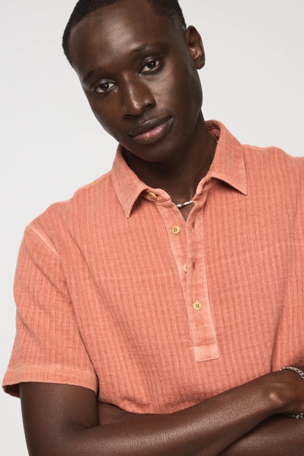 SHORT SLEEVE DOUBLE CLOTH POPOVER SHIRT, image 2
