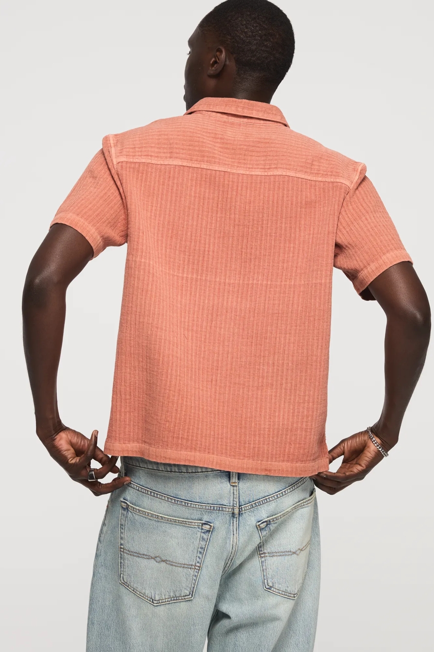 SHORT SLEEVE DOUBLE CLOTH POPOVER SHIRT, image 3