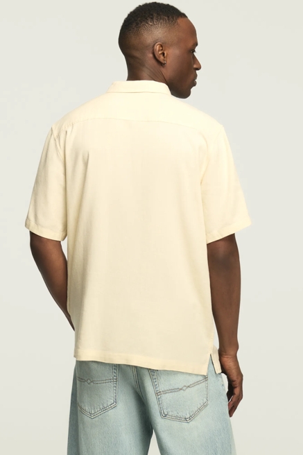SHORT SLEEVE CROSS STITCH CAMP COLLAR SHIRT, image 3