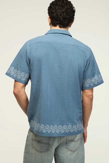 SHORT SLEEVE EMBROIDERED CAMP COLLAR SHIRT, image 3