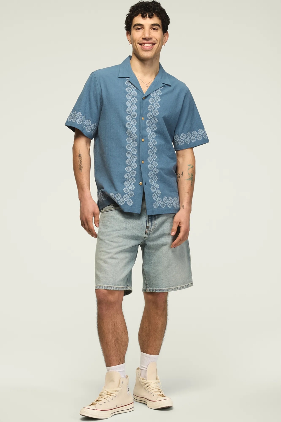 SHORT SLEEVE EMBROIDERED CAMP COLLAR SHIRT, image 5