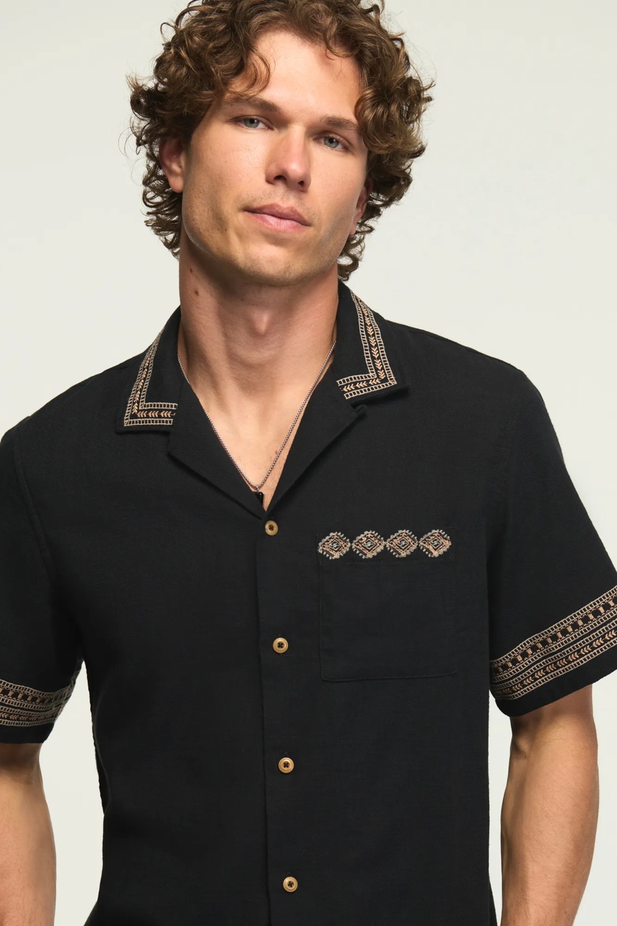 SHORT SLEEVE EMBROIDERED CAMP COLLAR SHIRT, image 5