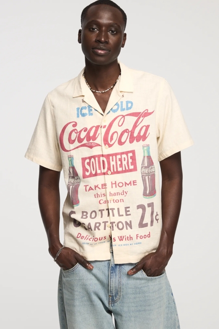 SHORT SLEEVE COCA COLA PRINTED SHIRT, image 1