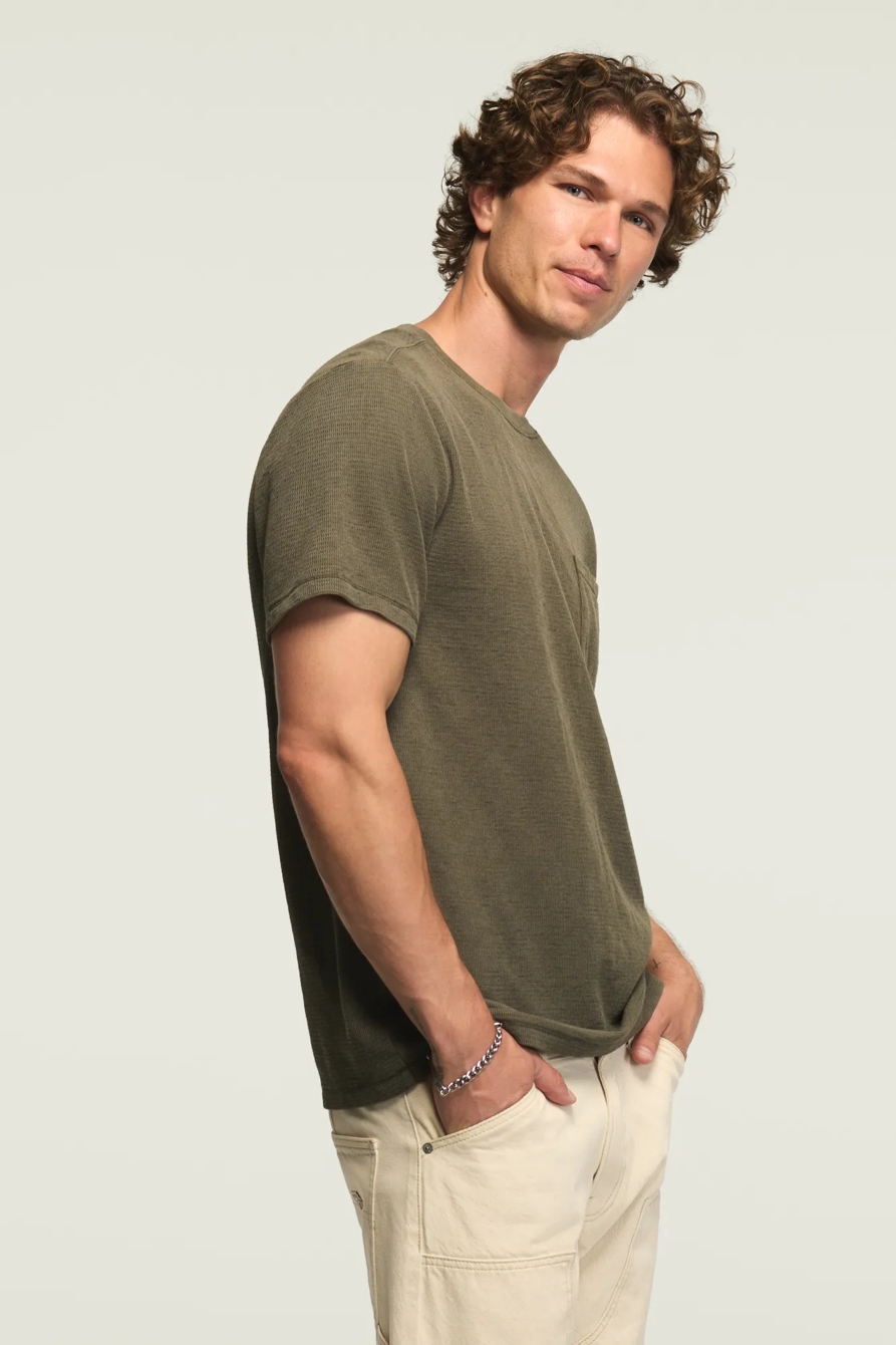 TEXTURED POCKET CREW NECK TEE, image 4