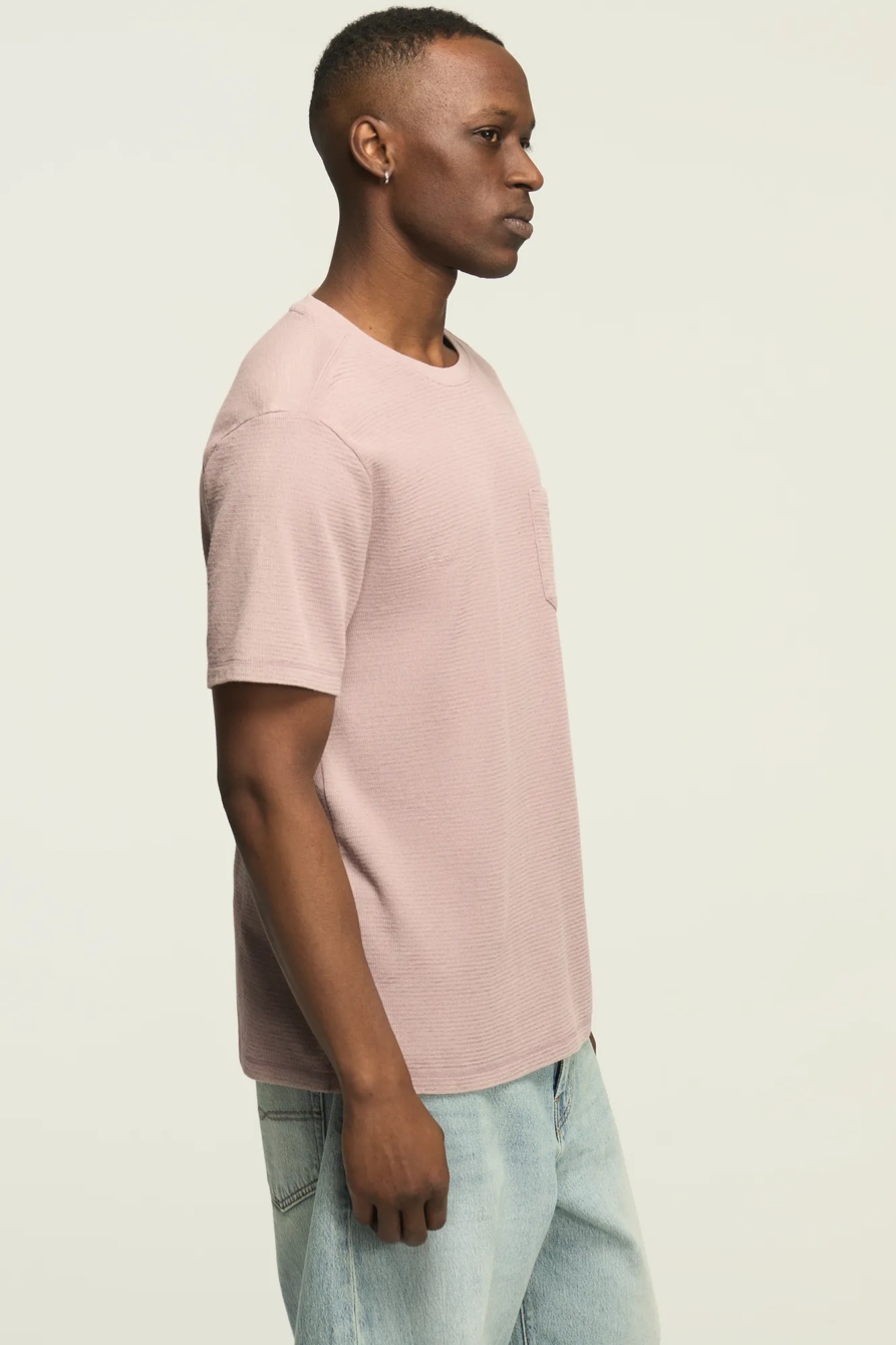 TEXTURED POCKET CREW NECK TEE, image 3