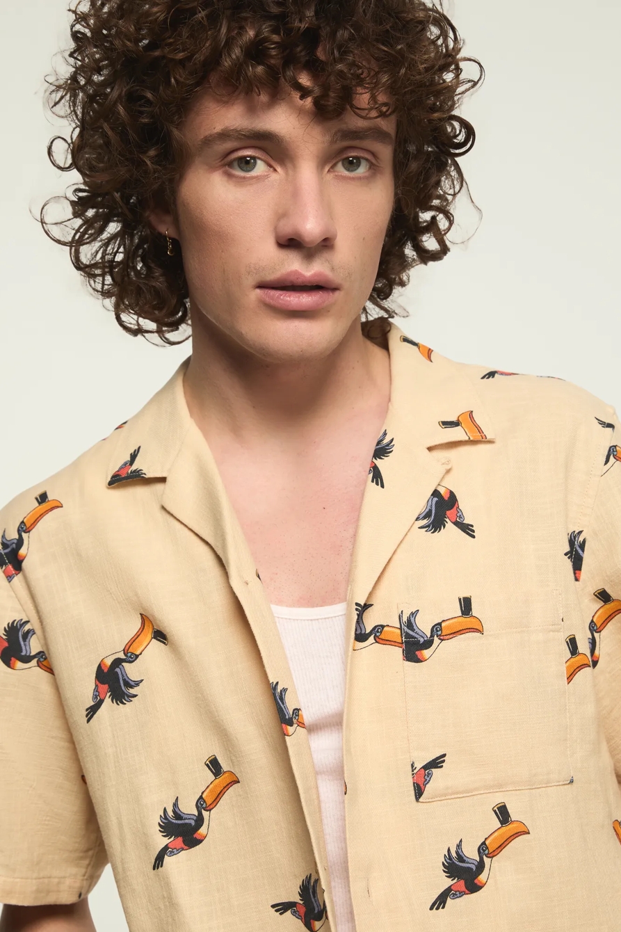 GUINNESS TOUCAN PRINT CAMP COLLAR SHIRT, image 2