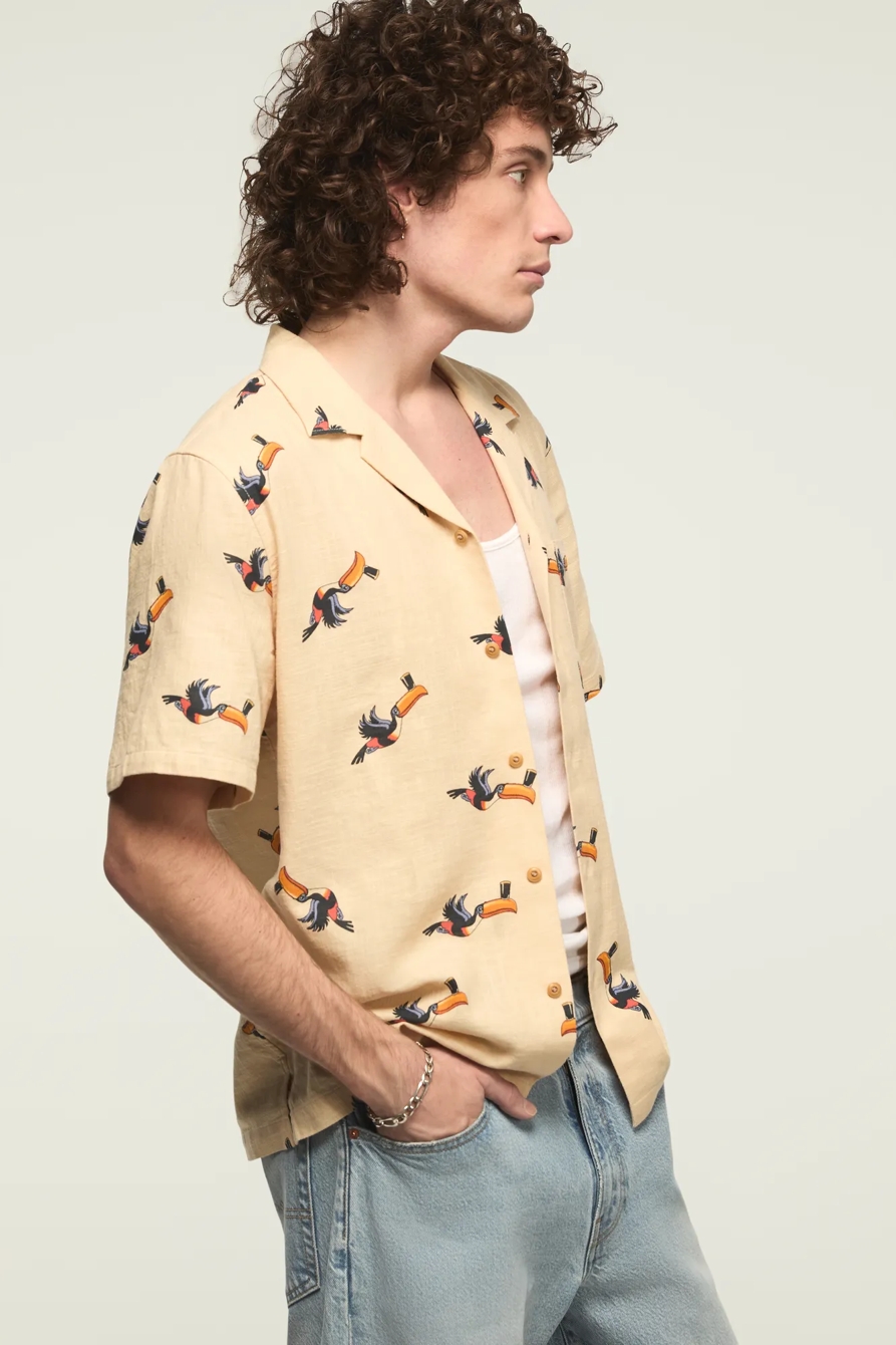 GUINNESS TOUCAN PRINT CAMP COLLAR SHIRT, image 5