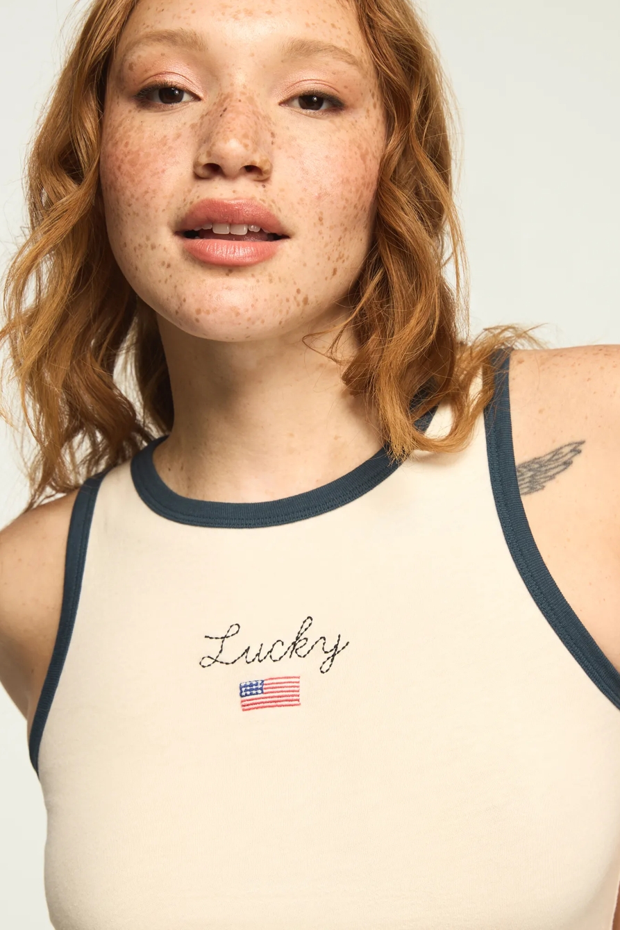 LUCKY AMERICAN FLAG RINGER TANK, image 2