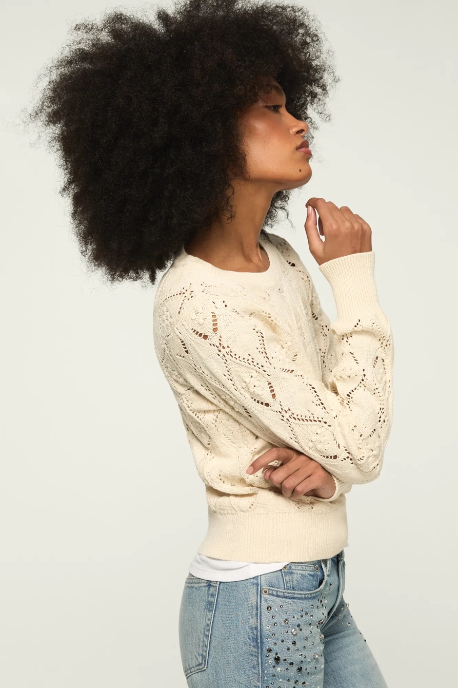 LACE CREW NECK SWEATER, image 4