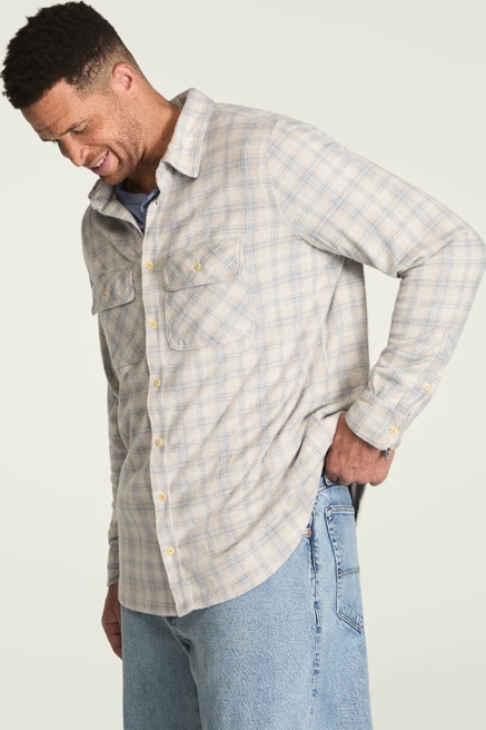 BIG AND TALL DOUBLE FACED SOFT PLAID KNIT SHIRT, image 4