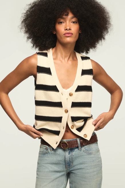 STRIPED SWEATER VEST, image 1