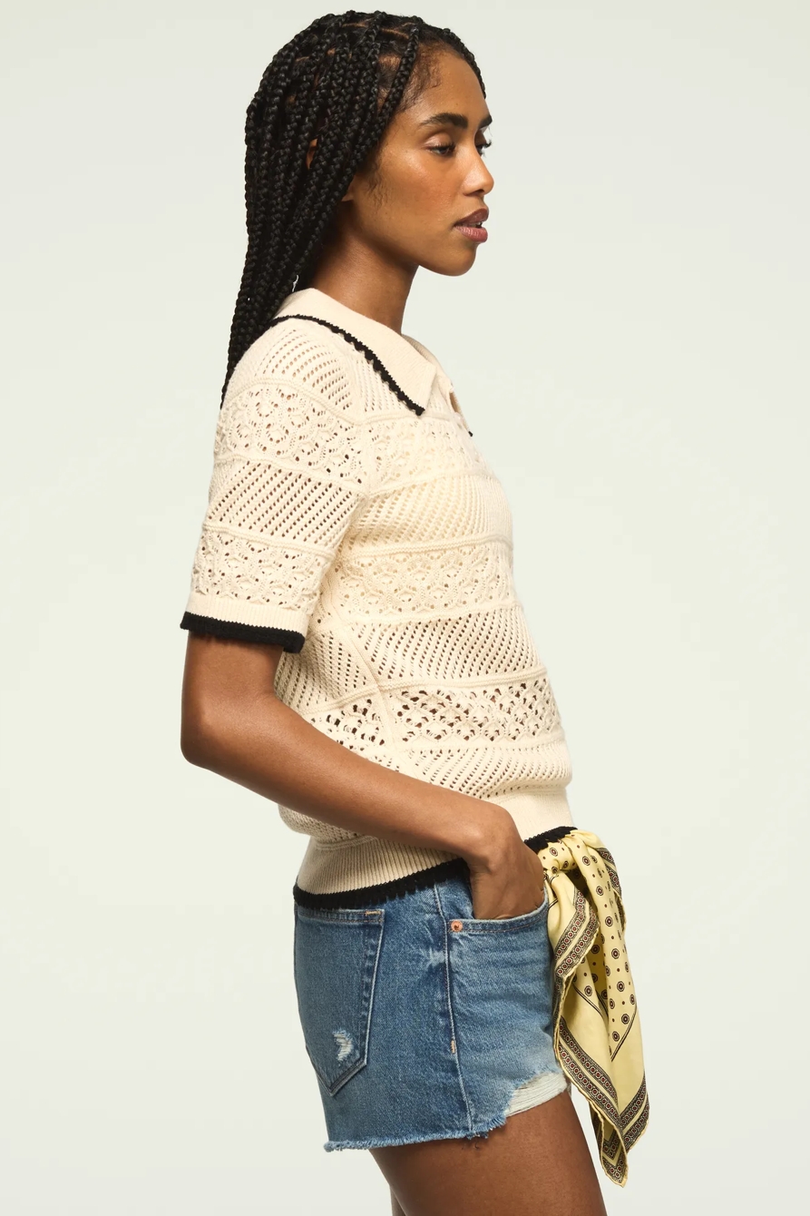 LACE POLO SWEATER TEE, image 4
