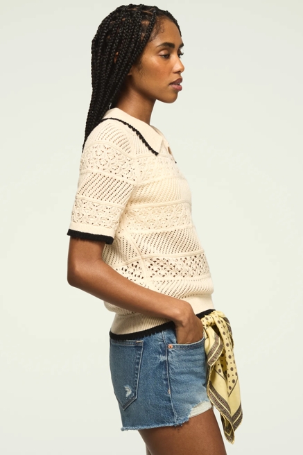 LACE POLO SWEATER TEE, image 4