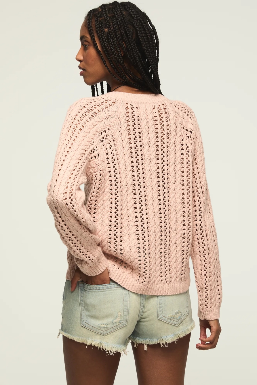 OPEN CABLE V NECK SWEATER, image 3