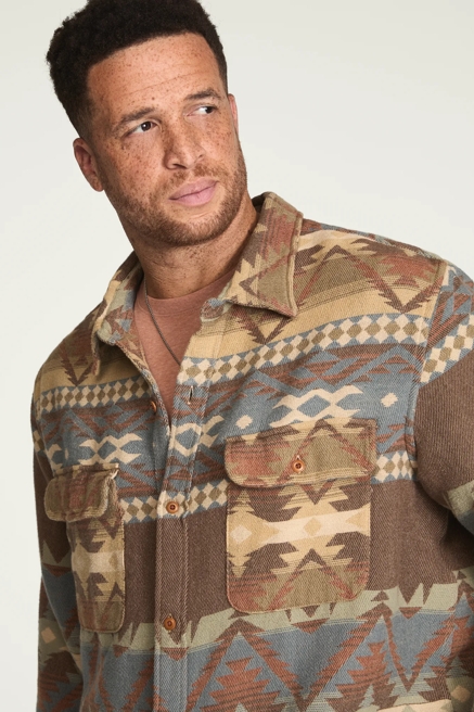 BIG AND TALL JACQUARD FLANNEL SHIRT, image 1