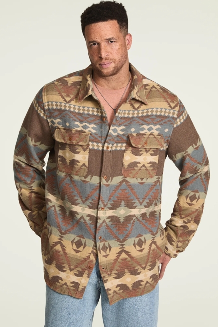 BIG AND TALL JACQUARD FLANNEL SHIRT, image 2