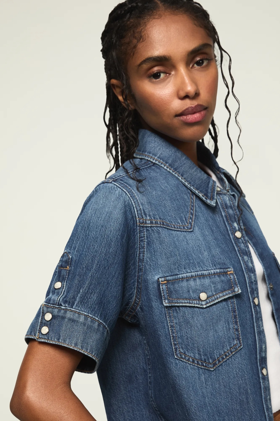 CUT OFF DENIM BUTTON DOWN, image 2