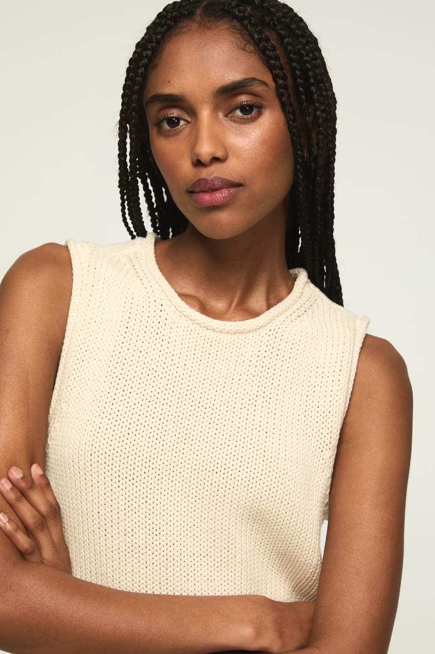 CREW NECK SWEATER TANK, image 2