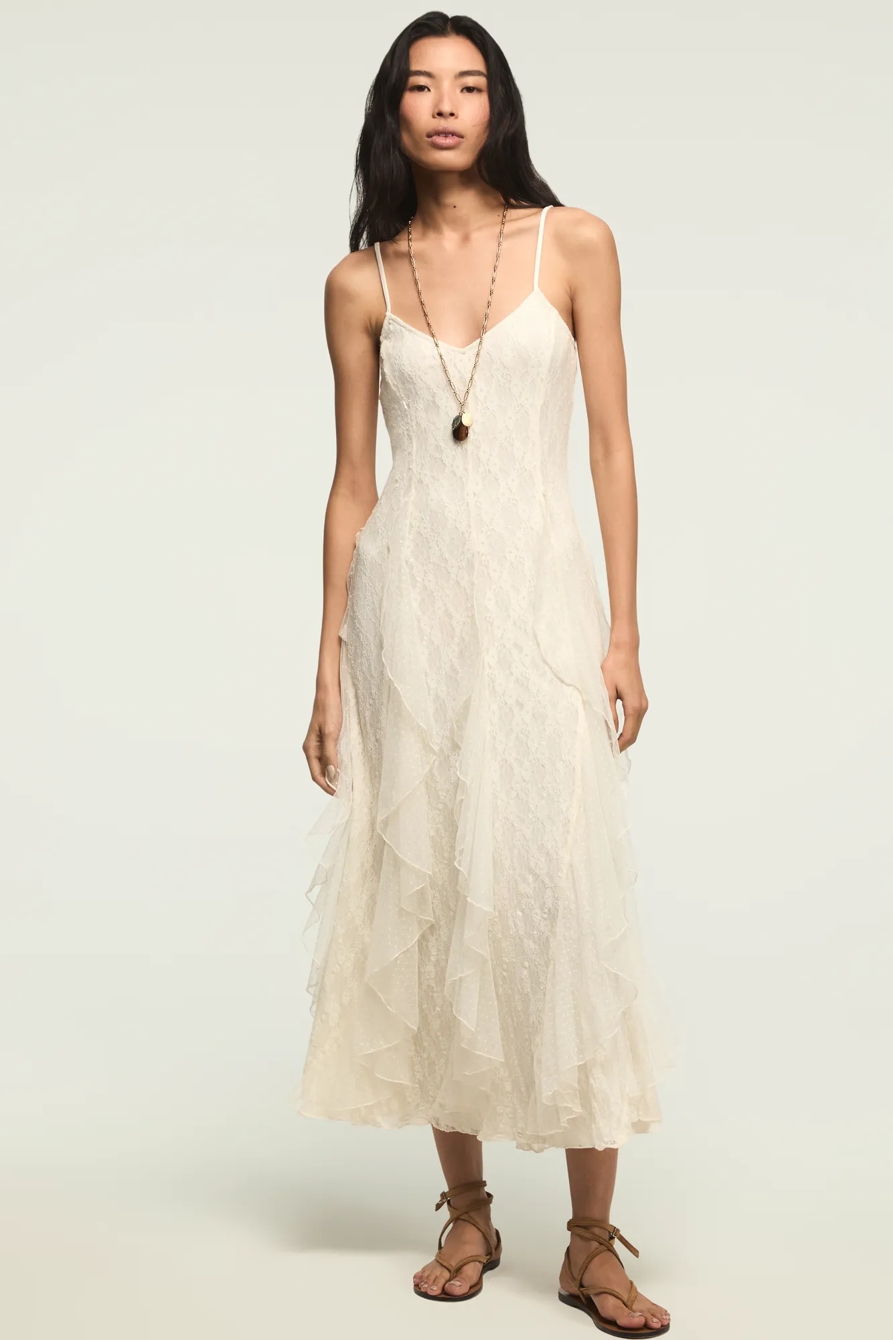 FESTIVAL LACE MIX MIDI DRESS, image 2