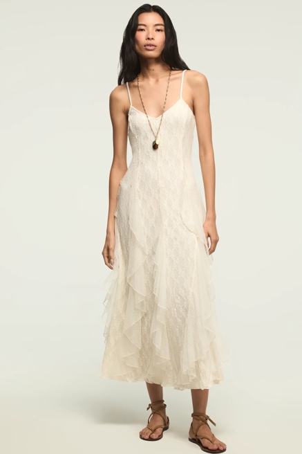 FESTIVAL LACE MIX MIDI DRESS, image 2