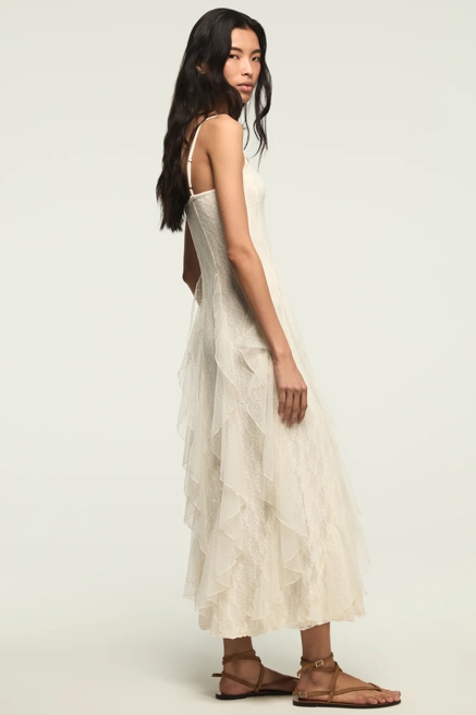 FESTIVAL LACE MIX MIDI DRESS, image 4