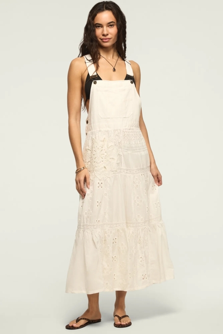 CUTWORK OVERALL MAXI DRESS, image 1