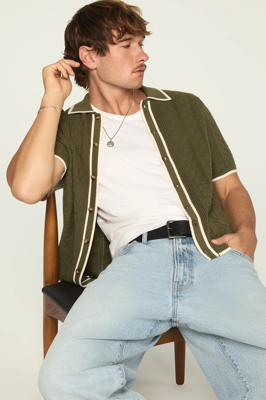 TIPPED BUTTON FRONT SWEATER, image 5